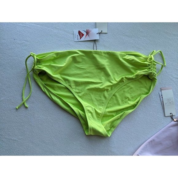 2 Lot Calia by Carrie Underwood bikini Swim Bottoms Size XL Ruched Green NEW - Picture 3 of 6